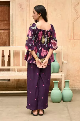 Violet iris flower top
