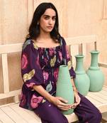 Violet iris flower top