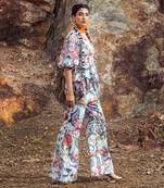 Multi bell sleeves printed co ord set