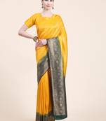 Mohini 2 Gold Saree With Blouse Piece