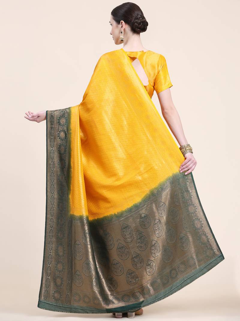 Mohini 2 Gold Saree With Blouse Piece