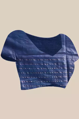 ROYAL BLUE CHECKED ZARI SILK SAREE