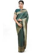 Dark Green Woven Banarasi Saree