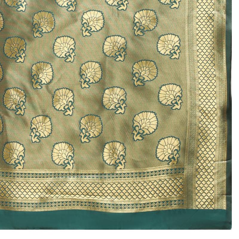 Dark Green Woven Banarasi Saree