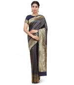 Navy Blue Wovan Banarasi Saree