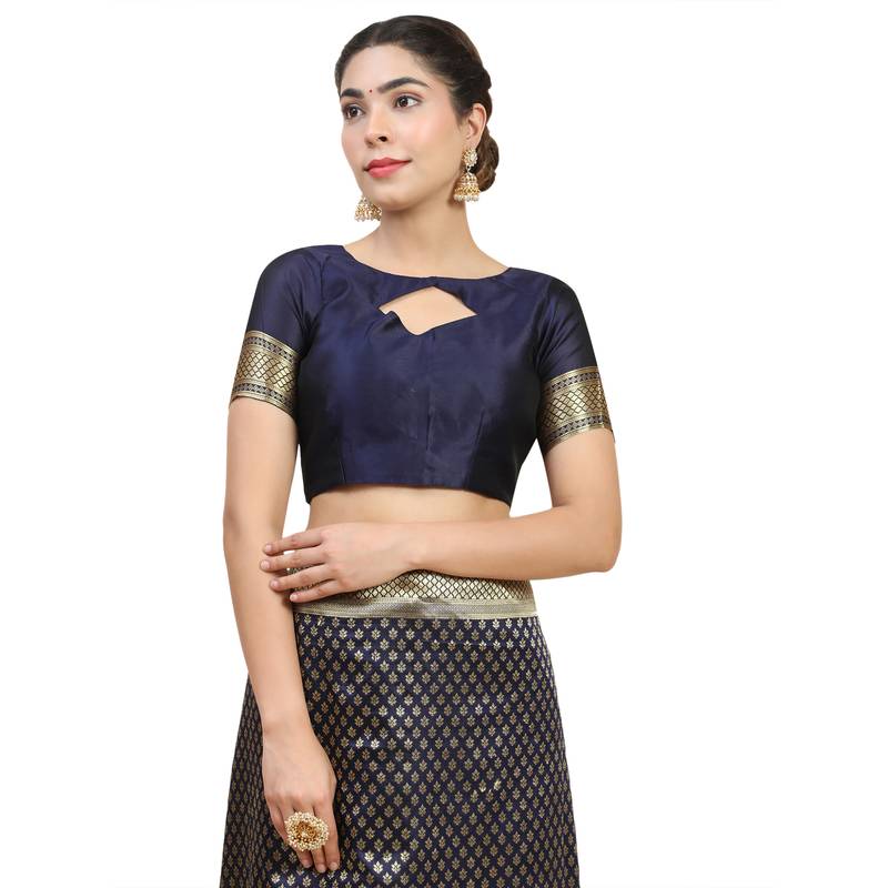 Navy Blue Wovan Banarasi Saree