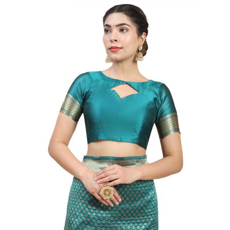 Turquoise Woven Banarasi Saree