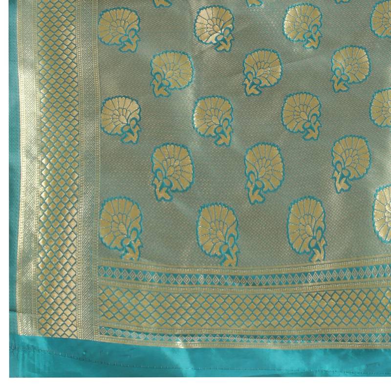 Turquoise Woven Banarasi Saree