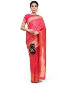 Pink Wovan Banarasi Saree