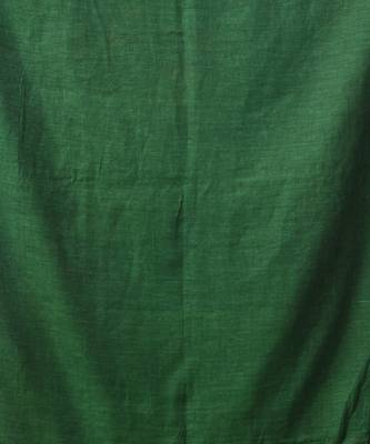 Green Cotton Handwoven Soft Saree With Pompom 5