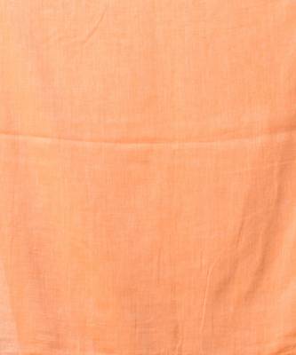 Orange Cotton Handwoven Soft Saree With Pompom 5