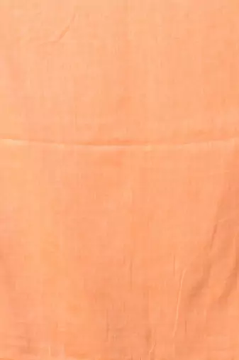 Orange Cotton Handwoven Soft Saree With Pompom