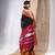 Black Cotton Silk Handwoven Saree With Stripes Pallu