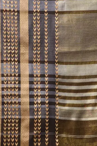 Green Cotton Silk Handwoven Saree With Texture Borders