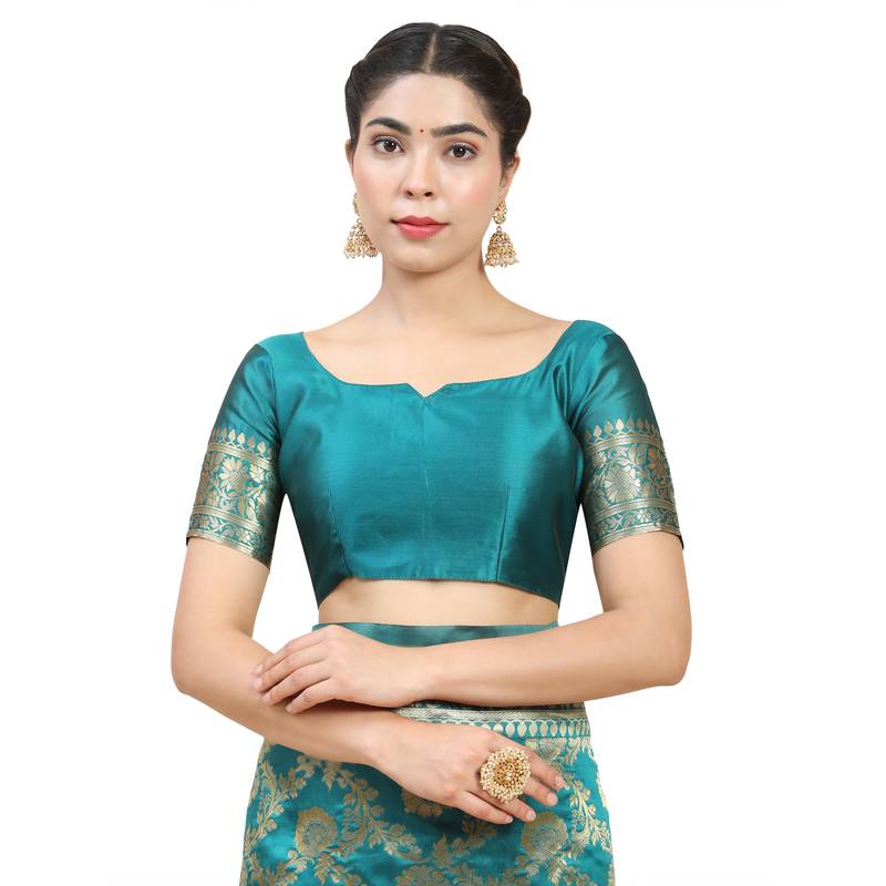 Turquoise Woven Banarasi Saree