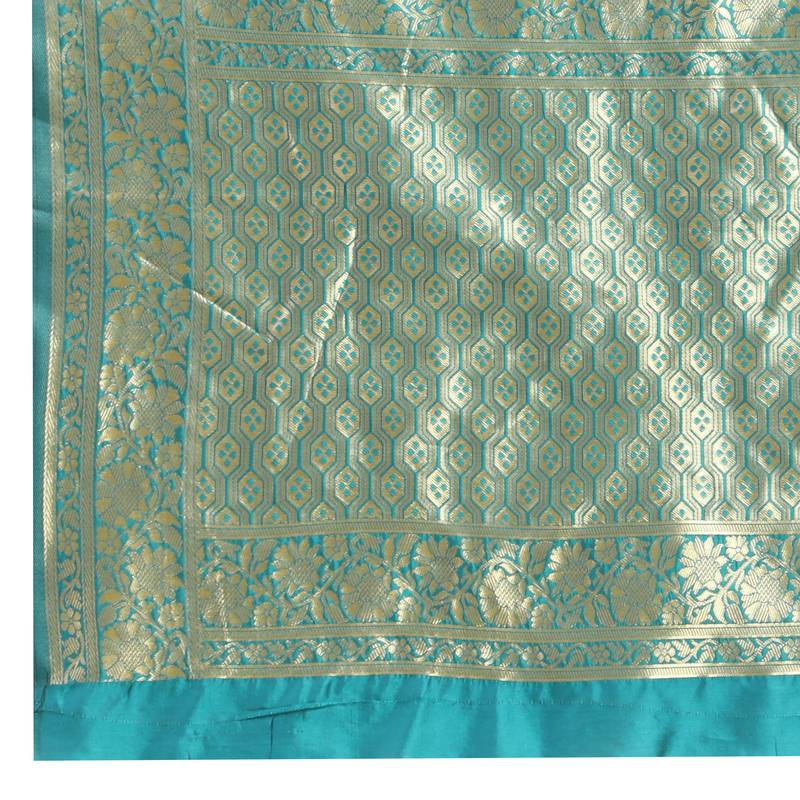 Turquoise Woven Banarasi Saree