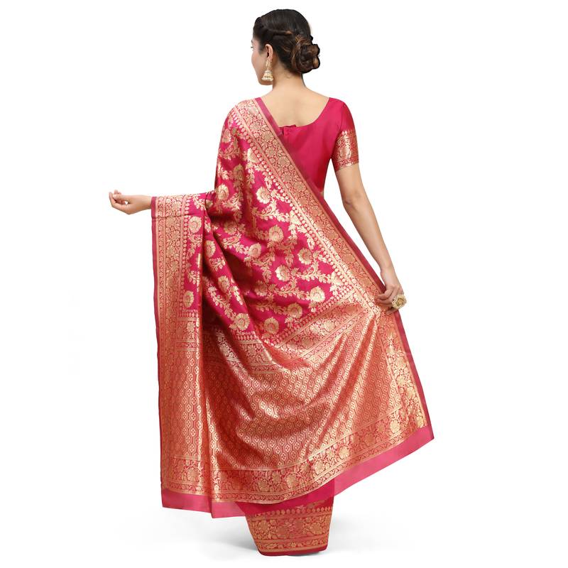 Pink Woven Banarasi Saree