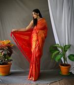 ORANGE BEAUTIFUL  SILK TRENDY  SAREE