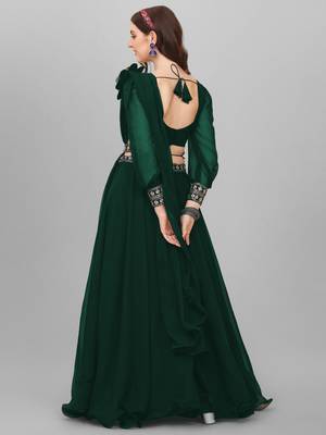Green Colour Embroidered Attractive Party Wear Lehenga choli  4