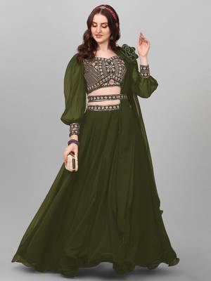 Mehndi party Wear Embroidery Lehenga Choli 1