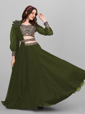 Mehndi party Wear Embroidery Lehenga Choli 2