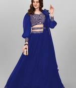 Royal Blue Embroidery Party Wear Lehenga CHoli  