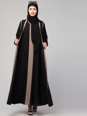 Brown and Black Kashibo Plain Burka 1