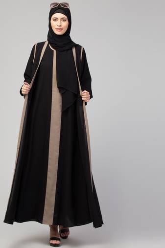 Brown and Black Kashibo Plain Burka