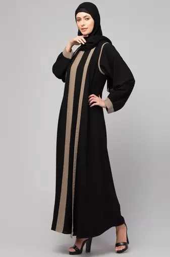 Brown and Black Kashibo Plain Burka