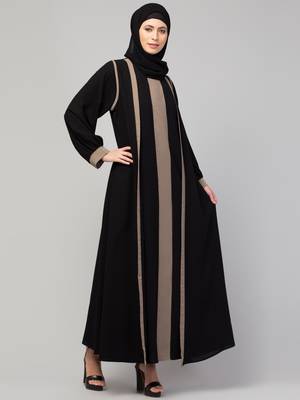 Brown and Black Kashibo Plain Burka 4