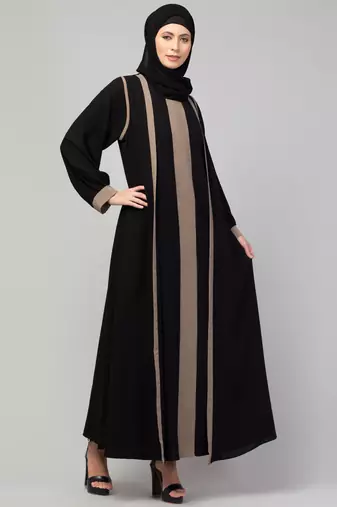 Brown and Black Kashibo Plain Burka