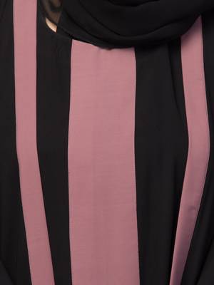 Women style traditional wear abaya black pink 5