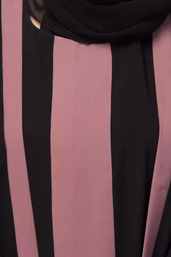 Women style traditional wear abaya black pink