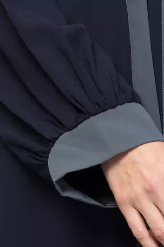 Women style muslim traditional wear abaya blue grey