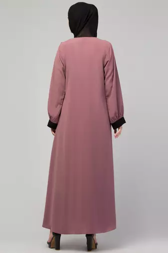 latest stylish shrug women style abaya  burka pink black with belt