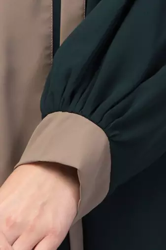 latest stylish shrug  abaya  burka with belt bottle green & beige