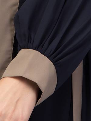 Women style traditional wear abaya blue beige with belt 5