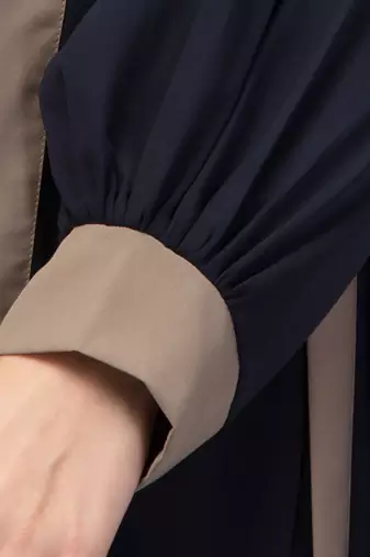 Women style traditional wear abaya blue beige with belt