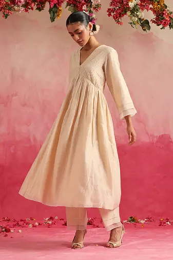 Off white mogra kurta set