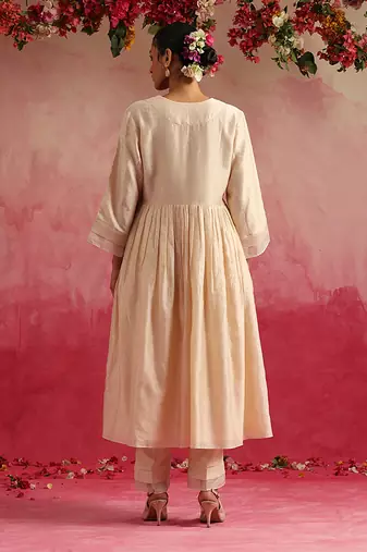 Off white mogra kurta set
