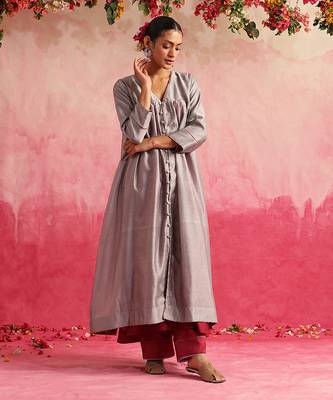Grey kamalata kurta set 1