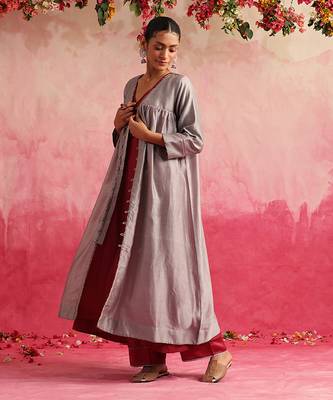 Grey kamalata kurta set 2