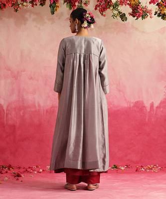 Grey kamalata kurta set 3