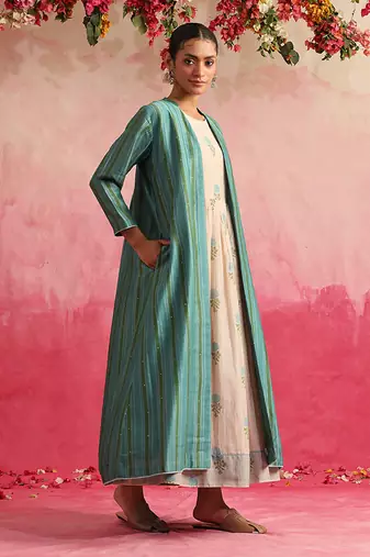 Turquoise neelam kurta set