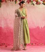 Chartreuese green champakali kurta set