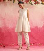 White motiya short kurta set