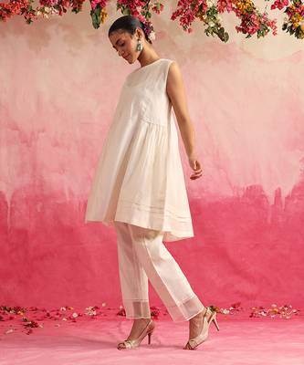 White motiya short kurta set 2