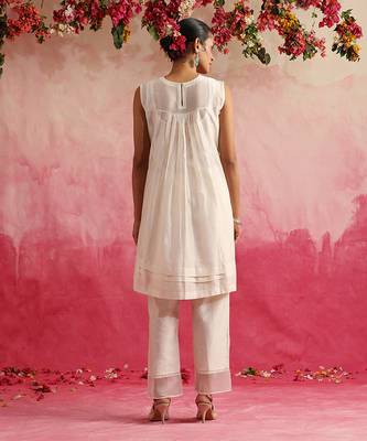 White motiya short kurta set 3