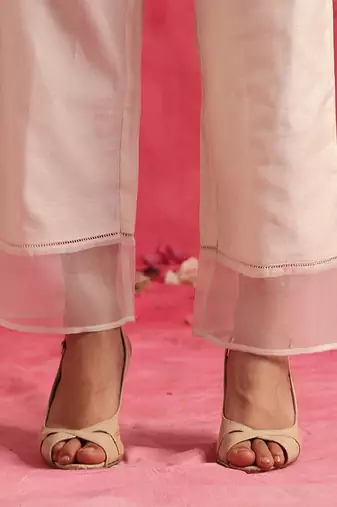 White motiya short kurta set