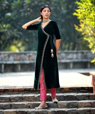 Green kalidar angarkha set 1
